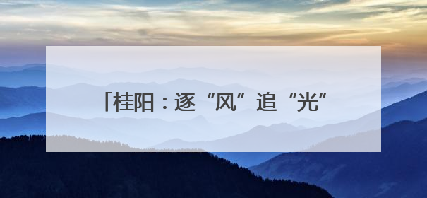 桂阳：逐“风”追“光” 向“新”向“绿”发展