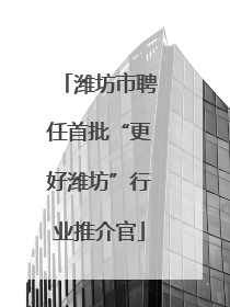 潍坊市聘任首批“更好潍坊”行业推介官