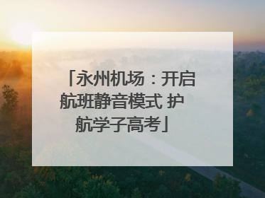 永州机场：开启航班静音模式 护航学子高考
