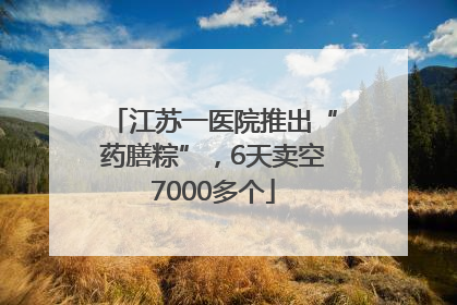 江苏一医院推出“药膳粽”，6天卖空7000多个