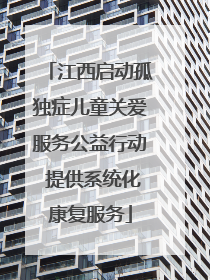 江西启动孤独症儿童关爱服务公益行动 提供系统化康复服务