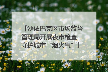 沙依巴克区市场监督管理局开展夜市检查 守护城市“烟火气”