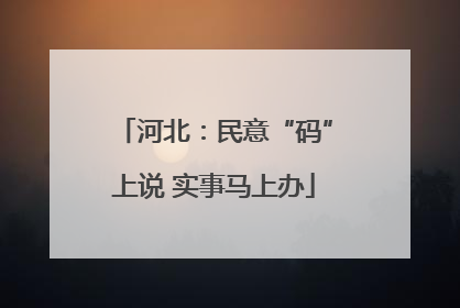 河北：民意“码”上说 实事马上办