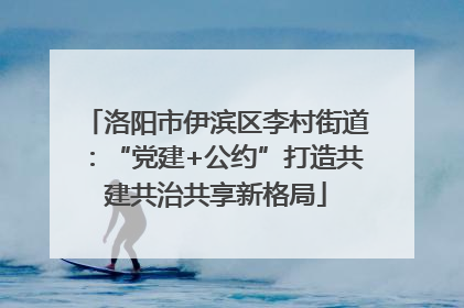 洛阳市伊滨区李村街道：“党建+公约”打造共建共治共享新格局