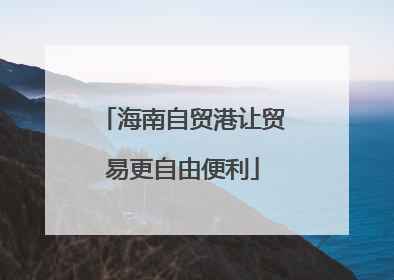 海南自贸港让贸易更自由便利