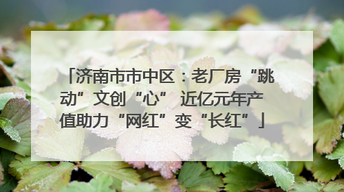 济南市市中区：老厂房“跳动”文创“心” 近亿元年产值助力“网红”变“长红”