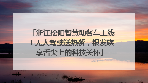 浙江松阳智慧助餐车上线！无人驾驶送热餐，银发族享舌尖上的科技关怀
