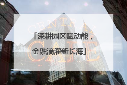 深耕园区赋动能，金融滴灌新长海