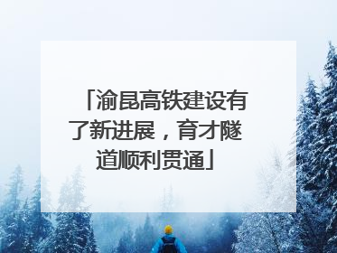 渝昆高铁建设有了新进展，育才隧道顺利贯通