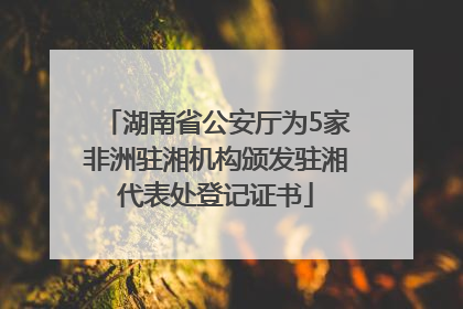 湖南省公安厅为5家非洲驻湘机构颁发驻湘代表处登记证书
