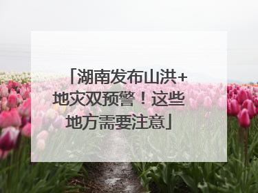 湖南发布山洪+地灾双预警！这些地方需要注意
