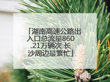 湖南高速公路出入口总流量860.21万辆次 长沙周边最繁忙