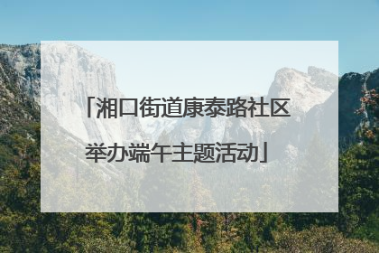 湘口街道康泰路社区举办端午主题活动