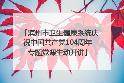 滨州市卫生健康系统庆祝中国共产党104周年专题党课生动开讲
