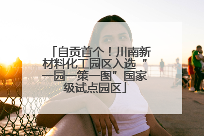 自贡首个！川南新材料化工园区入选“一园一策一图”国家级试点园区