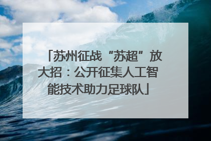 苏州征战“苏超”放大招：公开征集人工智能技术助力足球队