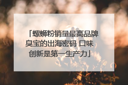 螺蛳粉销量最高品牌臭宝的出海密码 口味创新是第一生产力