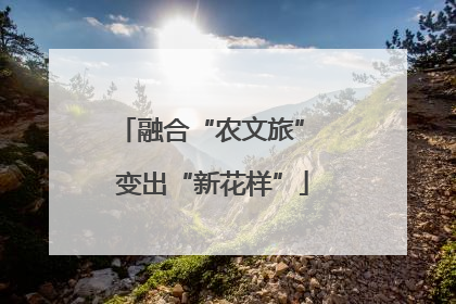 融合“农文旅” 变出“新花样”