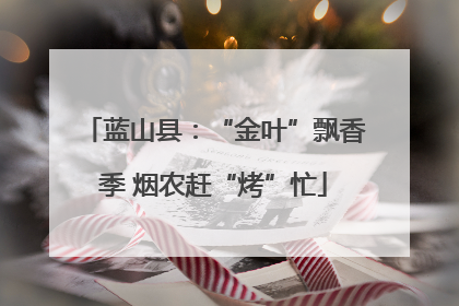 蓝山县：“金叶”飘香季 烟农赶“烤”忙