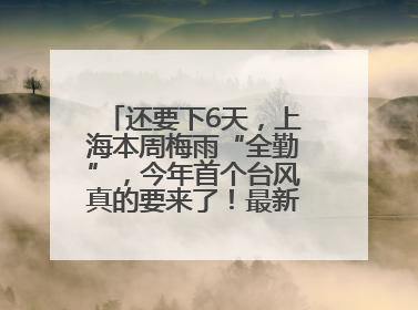 还要下6天，上海本周梅雨“全勤”，今年首个台风真的要来了！最新研判→