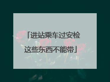 进站乘车过安检 这些东西不能带