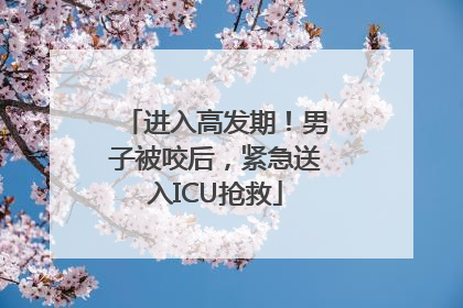 进入高发期！男子被咬后，紧急送入ICU抢救