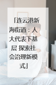 连云港新海街道：人大代表下基层 探索社会治理新模式