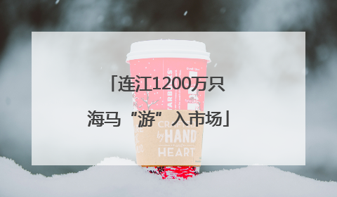 连江1200万只海马“游”入市场