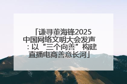 谦寻董海锋2025中国网络文明大会发声：以“三个向善”构建直播电商善意长河