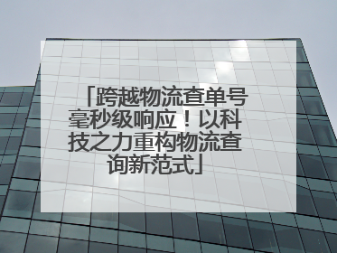 跨越物流查单号毫秒级响应！以科技之力重构物流查询新范式