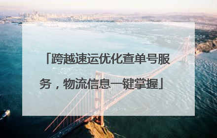 跨越速运优化查单号服务，物流信息一键掌握