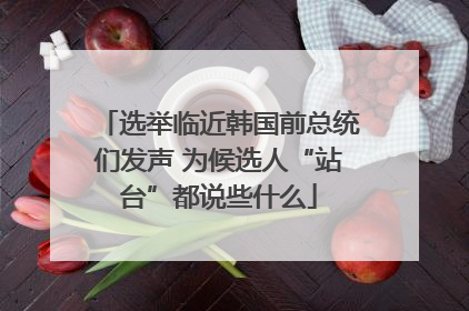 选举临近韩国前总统们发声 为候选人“站台”都说些什么