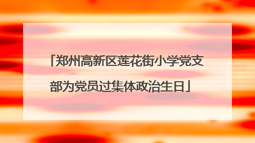 郑州高新区莲花街小学党支部为党员过集体政治生日