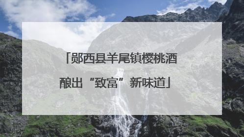 郧西县羊尾镇樱桃酒酿出“致富”新味道