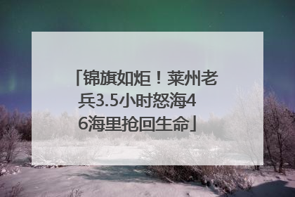 锦旗如炬！莱州老兵3.5小时怒海46海里抢回生命