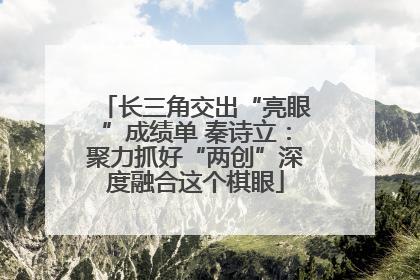 长三角交出“亮眼”成绩单 秦诗立：聚力抓好“两创”深度融合这个棋眼
