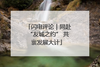闪电评论｜同赴“友城之约” 共襄发展大计