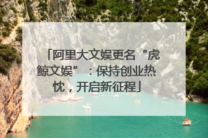 阿里大文娱更名“虎鲸文娱”：保持创业热忱，开启新征程