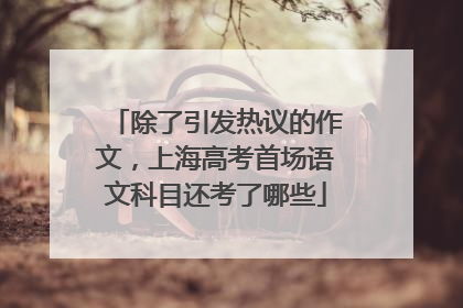 除了引发热议的作文，上海高考首场语文科目还考了哪些