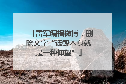 雷军编辑微博，删除文字“诋毁本身就是一种仰望”