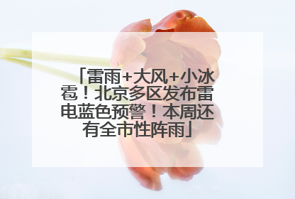 雷雨+大风+小冰雹！北京多区发布雷电蓝色预警！本周还有全市性阵雨