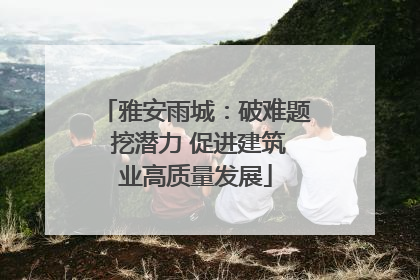 雅安雨城：破难题 挖潜力 促进建筑业高质量发展