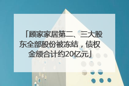 顾家家居第二、三大股东全部股份被冻结，债权金额合计约20亿元