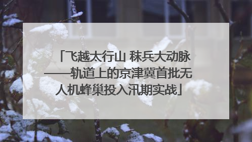 飞越太行山 秣兵大动脉——轨道上的京津冀首批无人机蜂巢投入汛期实战