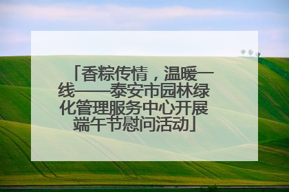 香粽传情，温暖一线——泰安市园林绿化管理服务中心开展端午节慰问活动