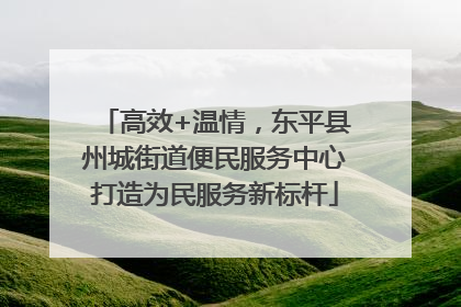 高效+温情，东平县州城街道便民服务中心打造为民服务新标杆