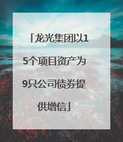 龙光集团以15个项目资产为9只公司债券提供增信