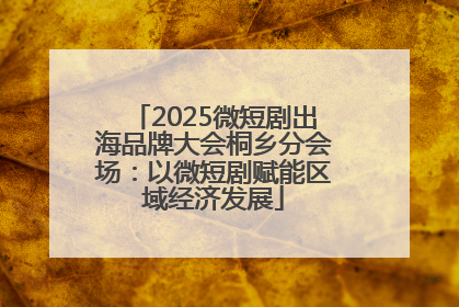 2025微短剧出海品牌大会桐乡分会场：以微短剧赋能区域经济发展