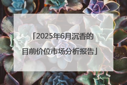2025年6月沉香的目前价位市场分析报告