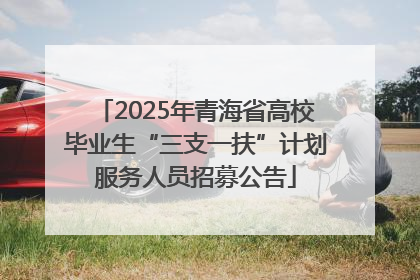 2025年青海省高校毕业生“三支一扶”计划服务人员招募公告